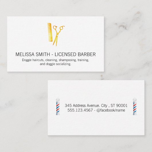 Vergunninghoudend Barber Visitekaartje (Voorkant / Achterkant)