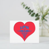 Vergunninghoudend LPN Caduceus Heart Briefkaart (Staand voorkant)