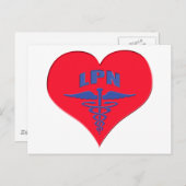 Vergunninghoudend LPN Caduceus Heart Briefkaart (Voorkant / Achterkant)