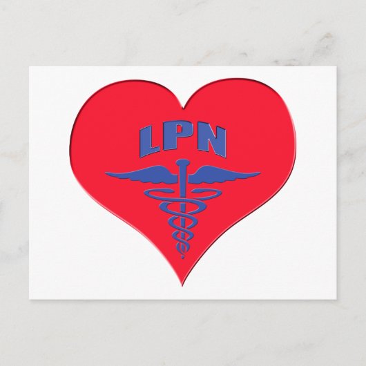Vergunninghoudend LPN Caduceus Heart Briefkaart (Voorkant)