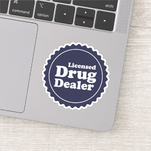 Vergunninghoudende drugshandelaar sticker