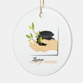 Vergunninghoudende massagetherapeut keramisch ornament (Links)