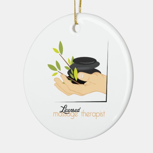 Vergunninghoudende massagetherapeut keramisch ornament (Links)
