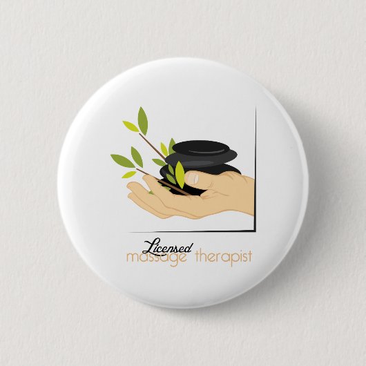 Vergunninghoudende massagetherapeut ronde button 5,7 cm (Voorkant)