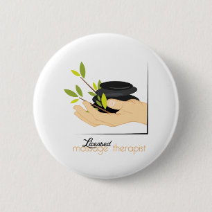Vergunninghoudende massagetherapeut ronde button 5,7 cm