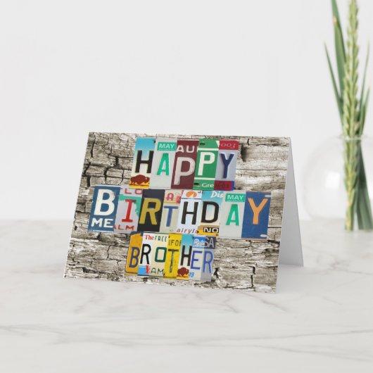 Vergunningskaart Borden Brother Birthday Card Kaart (Voorkant)