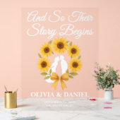 Verhaal Begint Zonnebloem Krans Herfst Huwelijk We Acryl Bord (Huwelijk)