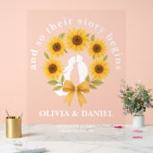 Verhaal begint Zonnebloem Krans Huwelijk Welkom Acryl Bord (Huwelijk)
