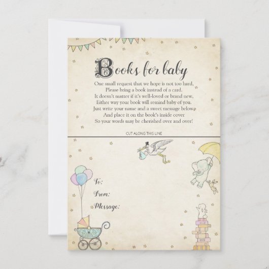 Verhaal boekje Baby shower Bord Kaart (Voorkant)