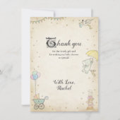 Verhaal boekje Baby shower Hartelijk dank Kaart (Voorkant)