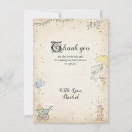 Verhaal boekje Baby shower Hartelijk dank Kaart