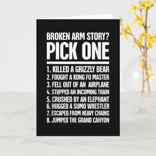 Verhaal - Grappig voor een Gebroken Arm Kaart (Gele Bloem)