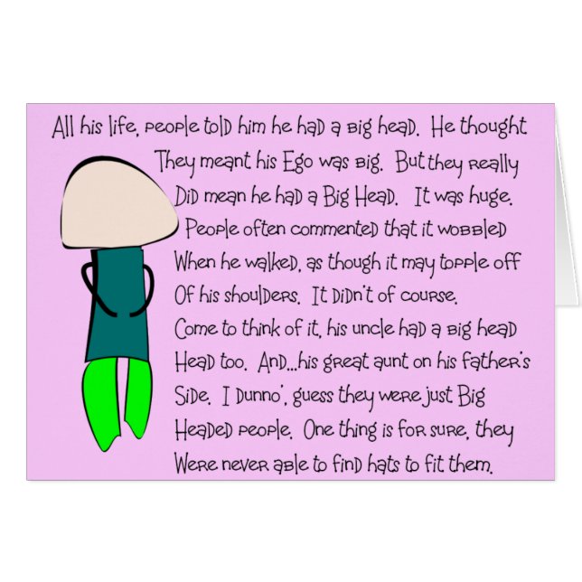 Verhaal: "Hij had een groot hoofd" Verhaal kunst (Voorkant Horizontaal)