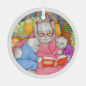 VERHAAL KATTEN Glazen Cirkel Ornament (Achterkant)