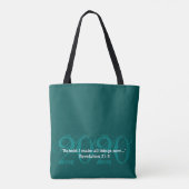 VERHAAL NIEUW JAAR 2020 Gepersonaliseerd BLAUWGROE Tote Bag (Achterkant)
