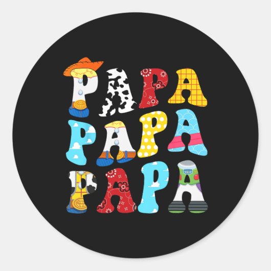 Verhaal Papa Speelgoed Jongen Verhaal Papa Vaders  Ronde Sticker (Voorkant)