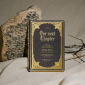 Verhaal sprookjesachtige bibliotheek boek vrijgeze folie uitnodiging