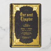  Verhaal Sprookjesbibliotheek Boek bruiloft Folie Uitnodiging (Voorkant)