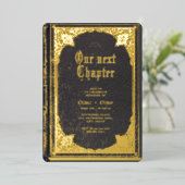  Verhaal Sprookjesbibliotheek Boek bruiloft Folie Uitnodiging (Staand Voorkant)