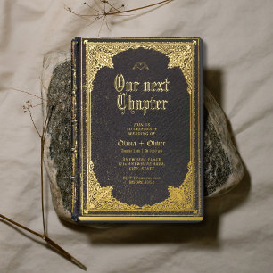  Verhaal Sprookjesbibliotheek Boek bruiloft Folie Uitnodiging