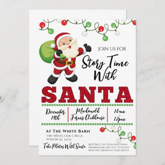 Verhaal tijd met kerstmis kaart (Voorkant / Achterkant)