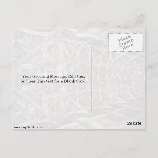 Verhaal van de creatie in de zustenkapel door briefkaart (Achterkant)