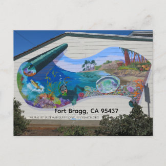 Verhaal van Fort Bragg, CA in een muurschildering! Uitnodiging Briefkaart