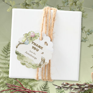 Verhaalbear Beertje Wacht Baby Shower Schaalrand Bedankjes Labels