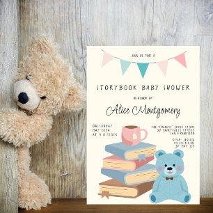 Verhaalbibliotheek Blauwe Teddy Jongens Baby Showe Kaart
