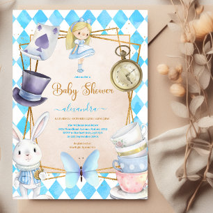 Verhaalboek Alice in Wonderland Baby shower Kaart
