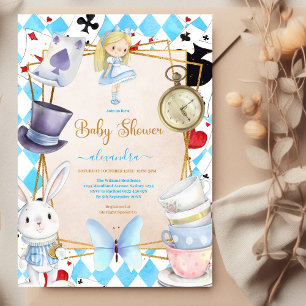 Verhaalboek Alice in Wonderland Baby shower Kaart