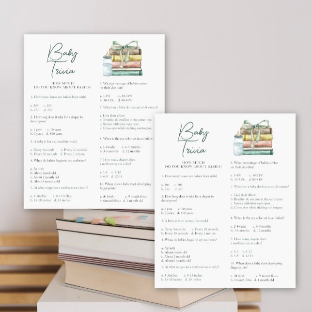Verhaalboek baby shower - Baby Trivia Game (Creator heeft geüpload)