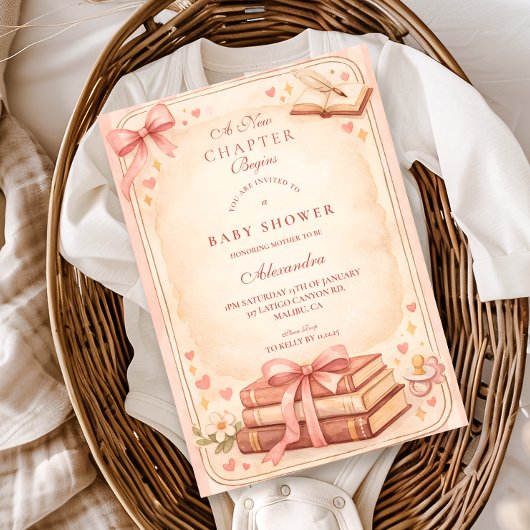 Verhaalboek Baby Shower 'Een Nieuw Hoofdstuk' Kaart
