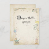 Verhaalboek Baby shower Luier Raffle Kaart (Voorkant / Achterkant)