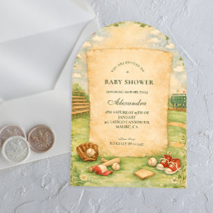 Verhaalboek Baby Shower Oud Baseball Thema Acryl Uitnodigingen