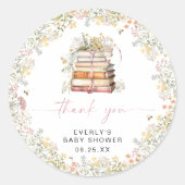 Verhaalboek Baby Shower Ronde Sticker Wilde Bloem (Voorkant)