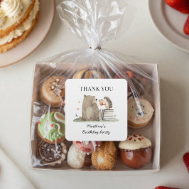 Verhaalboek Bosdieren Verjaardag Bedankt Vierkante Sticker