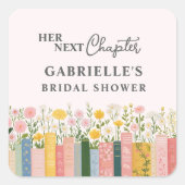Verhaalboek Bruidsfeest 'Haar Volgende Hoofdstuk' Vierkante Sticker (Voorkant)
