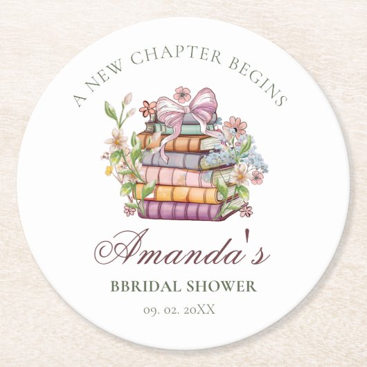 Verhaalboek Bruiloft Bruidsfeest Ronde Kartonnen Onderzetter (Voorkant)