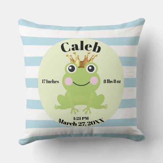 Verhaalboek Feeërieke Kikker Prins Blauwe Geboorte Kussen (Achterkant)