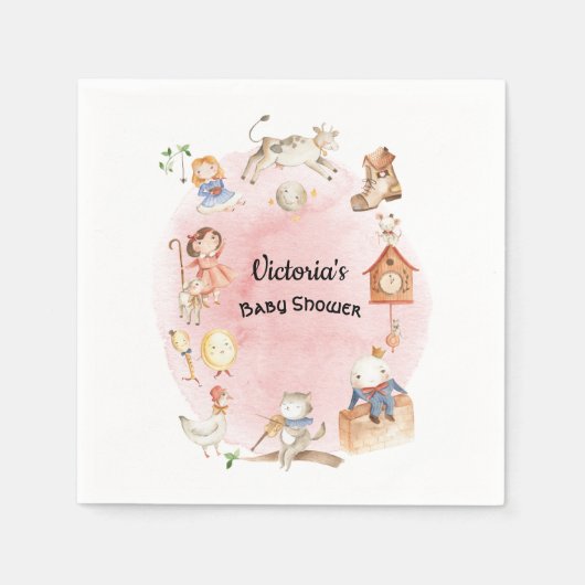 Verhaalboek Kwekerij Rhyme baby shower servetten (Voorkant)