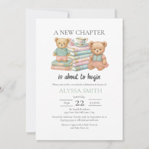 Verhaalboek met teddybeer-thema babyfeest kaart