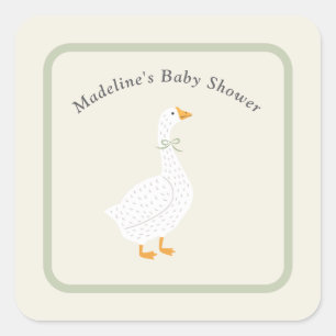 Verhaalboek Moeder Gans Salie Ouderwetse Baby Show Vierkante Sticker