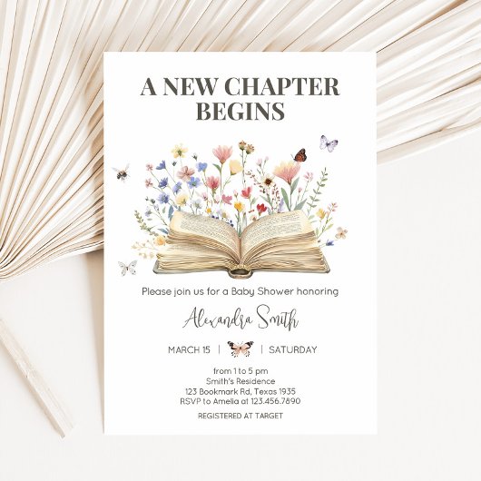 Verhaalboek Nieuw Hoofdstuk Begint Baby Shower Kaart