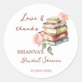 Verhaalboek nieuw hoofdstuk bruidsfeest cadeautje ronde sticker (Voorkant)