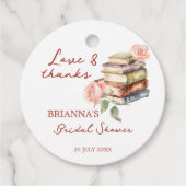 Verhaalboek nieuwe hoofdstuk bruidsdouche favor bedankjes labels (Voorkant)