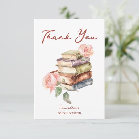 Verhaalboek nieuwe hoofdstuk bruidsfeest bedankkaart (Staand voorkant)