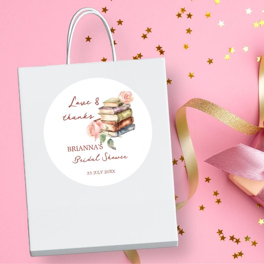 Verhaalboek nieuwe hoofdstuk bruidsfeest cadeautje ronde sticker