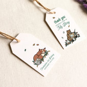 Verhaalboek thema verjaardag dank u cadeaulabel