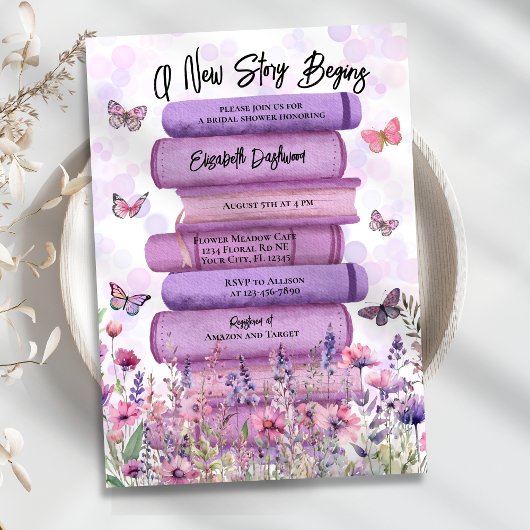 Verhaalboek Vlinders Wilde Bloemen Bruiloft Feest Kaart